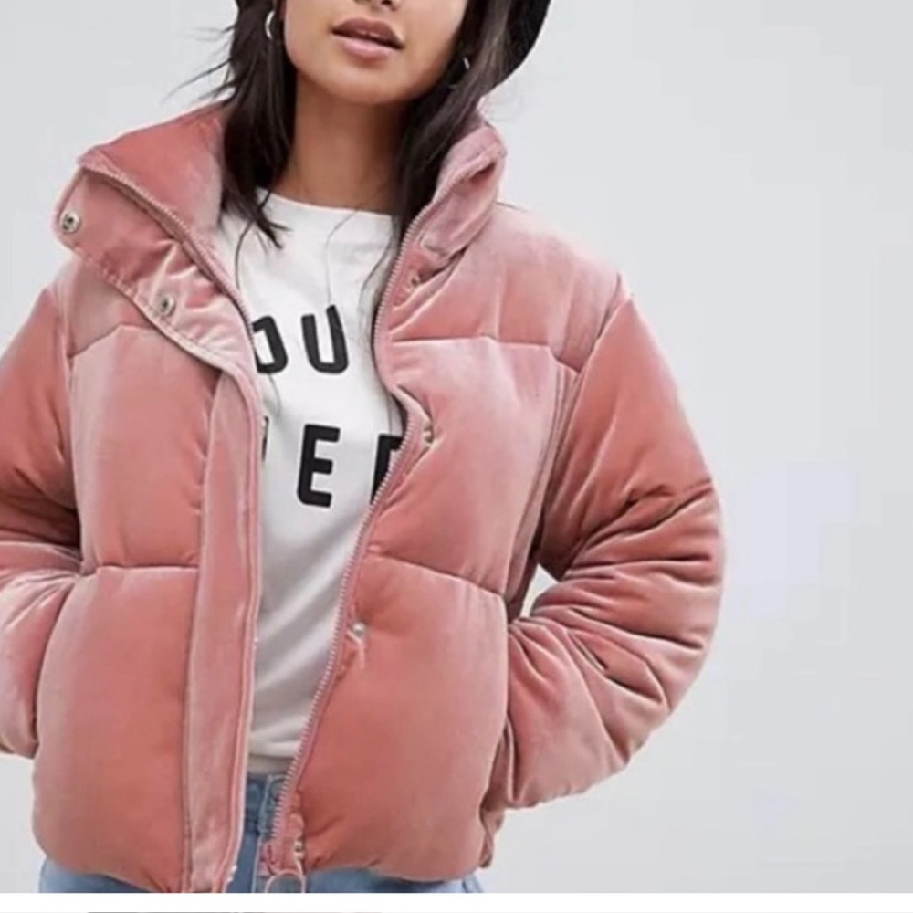 ASOS Velvet Puffer Jacket